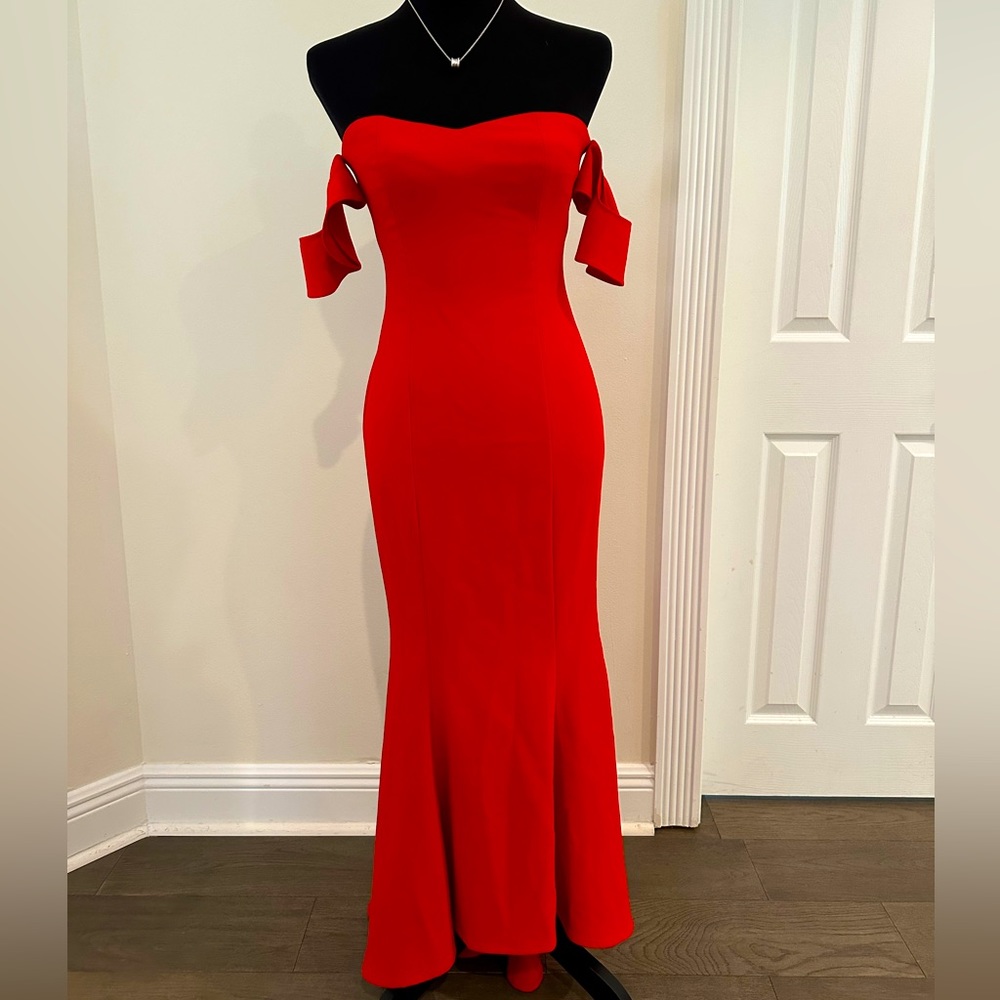 LIKEKY Red strapless Gown ❤️